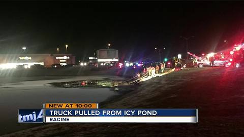 Truck fished out of Racine pond