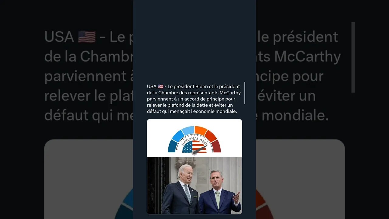 USA 🇺🇸 - Le président Biden et le président de la Chambre des représentants