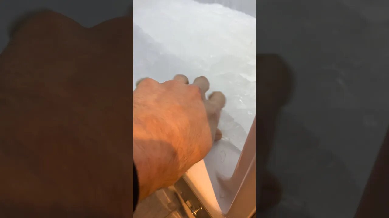 Iceberg in my Freezer!! Cordless Dewalt heat gun and chisel to the rescue!!