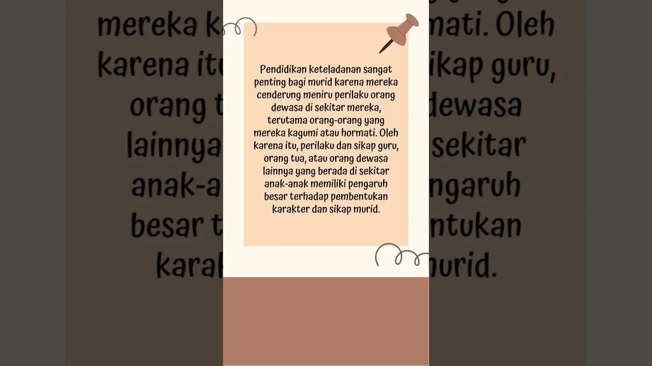 PENTINGNYA PENDIDIKAN KETELADANAN