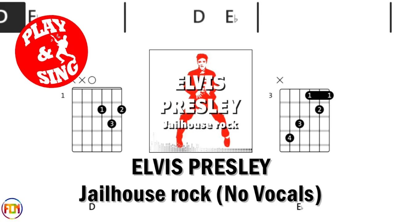 ELVIS PRESLEY Jailhouse rock FCN GUITAR CHORDS & LYRICS NO VOCALS