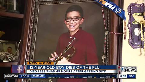 12-year-old boy dies of the flu