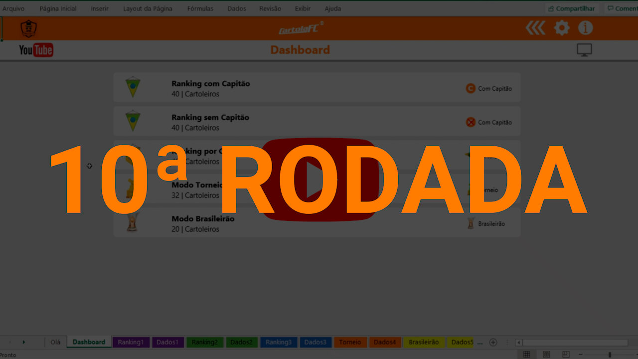 10 Rodada | Cartola FC 2021 | Planilha Cartola FC