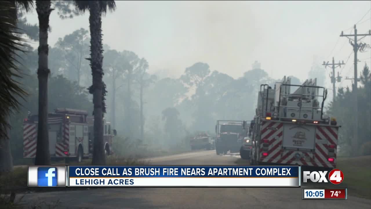 Brush fire near apartment complex in Lehigh Acres