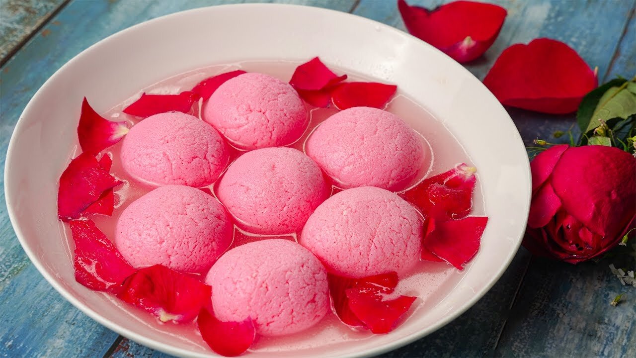 VIRAL ROSE RASGULLA RECIPE WITH ONLY 3 INGREDIENTS | SUPER EASY RASGULLA RECIPE