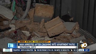 Driver crashes into apartment patio in National City