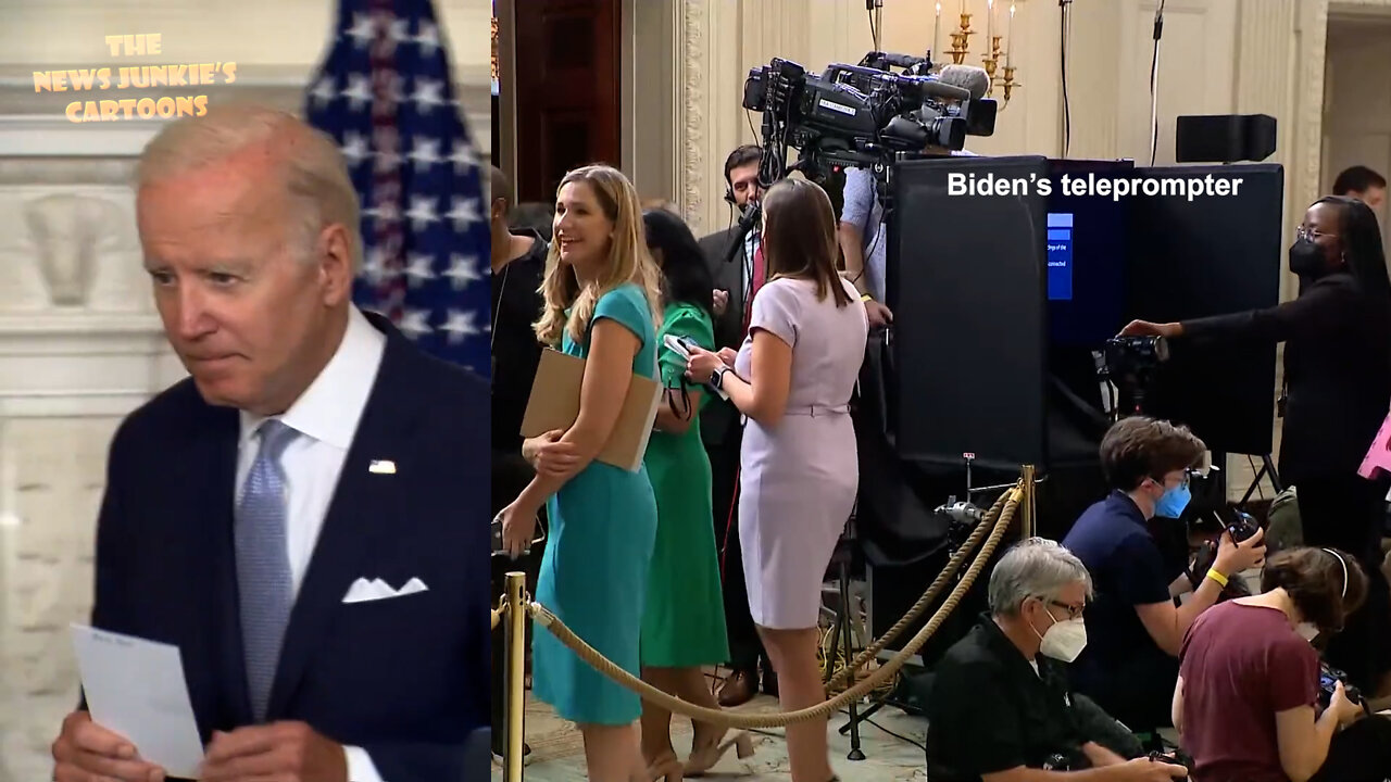 Biden reads his cue cards: "That doesn't sound like a recession to me," and walks away.