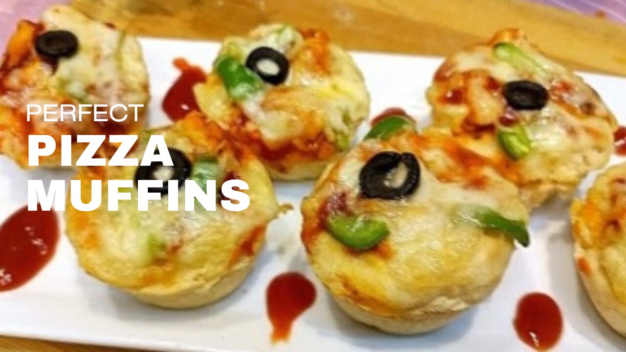 Pizza Muffins Recipe | Cheesy Savoury Muffins | Eggless Baking | Stuffed Pizza Cupcakes