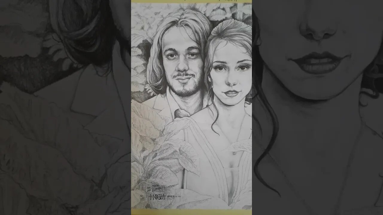 couples Portrait drawn with pencil (Part 3) | #shorts #art