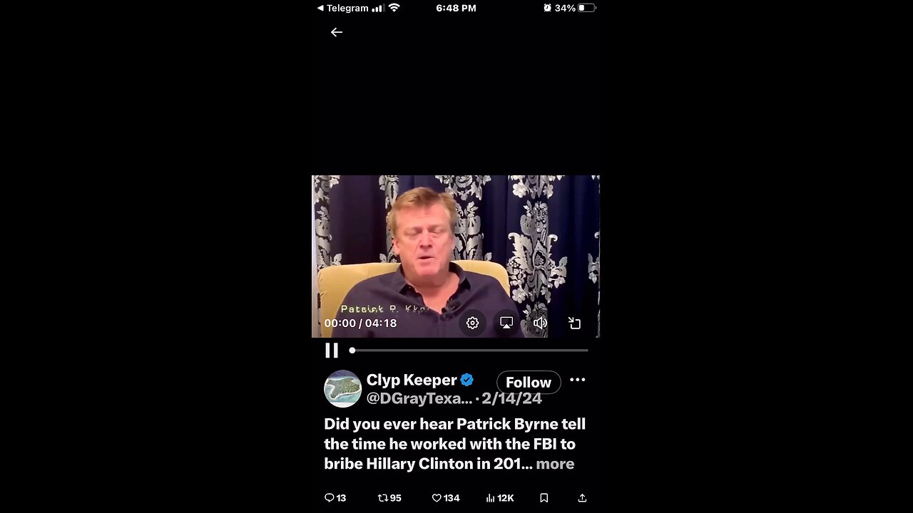 Did you ever hear Patrick Byrne tell the time he worked with the FBI to bribe Hillary Clinton in 201