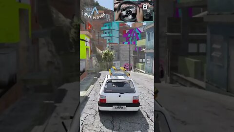 GTA V - Fiat Uno De firma sobe morro da favela para cobrar morador e acaba levando tiro! #shorts 09