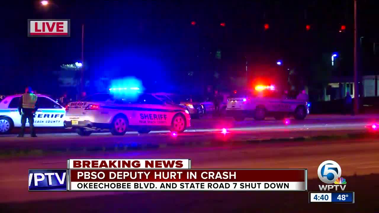 Female PBSO deputy injured in Royal Palm Beach wreck