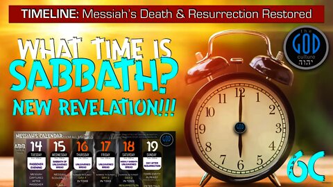 SABBATH SERIES 6C: TIMELINE of Messiah's Death & Resurrection. Sabbath Begins Saturday at Sunrise