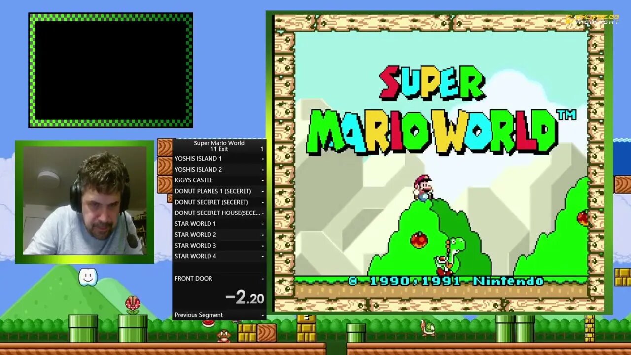 the highlight is from a past Super Mario World ost speed running stream we play as mario
