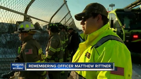 First responders line the procession route for fallen MPD Officer Matthew Rittner