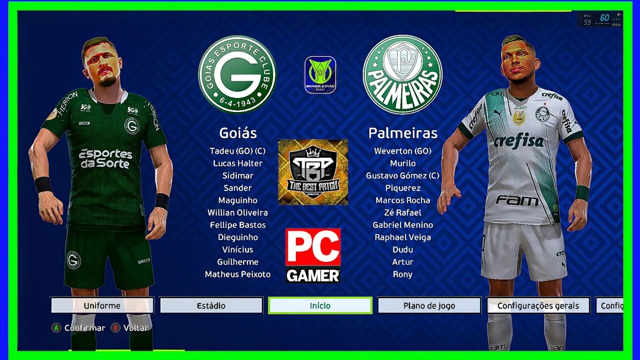 GOIÁS X PALMEIRAS - PES2021 PATCH THE BEST 9.9.1 BRASILEIRÃO 2023 - QUARTA RODADA