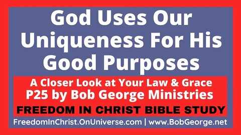 God Uses Our Uniqueness For His Good Purposes by BobGeorge.net | Freedom In Christ Bible Study