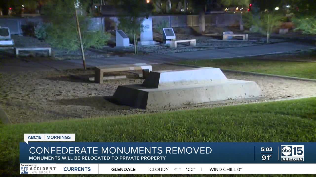 Confederate monuments moved from Phoenix, Gold Canyon