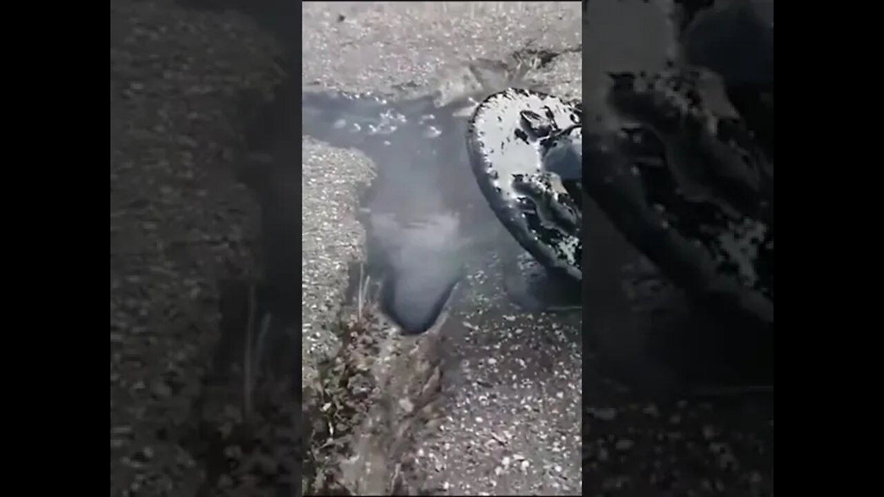 Filling in cracks in the road