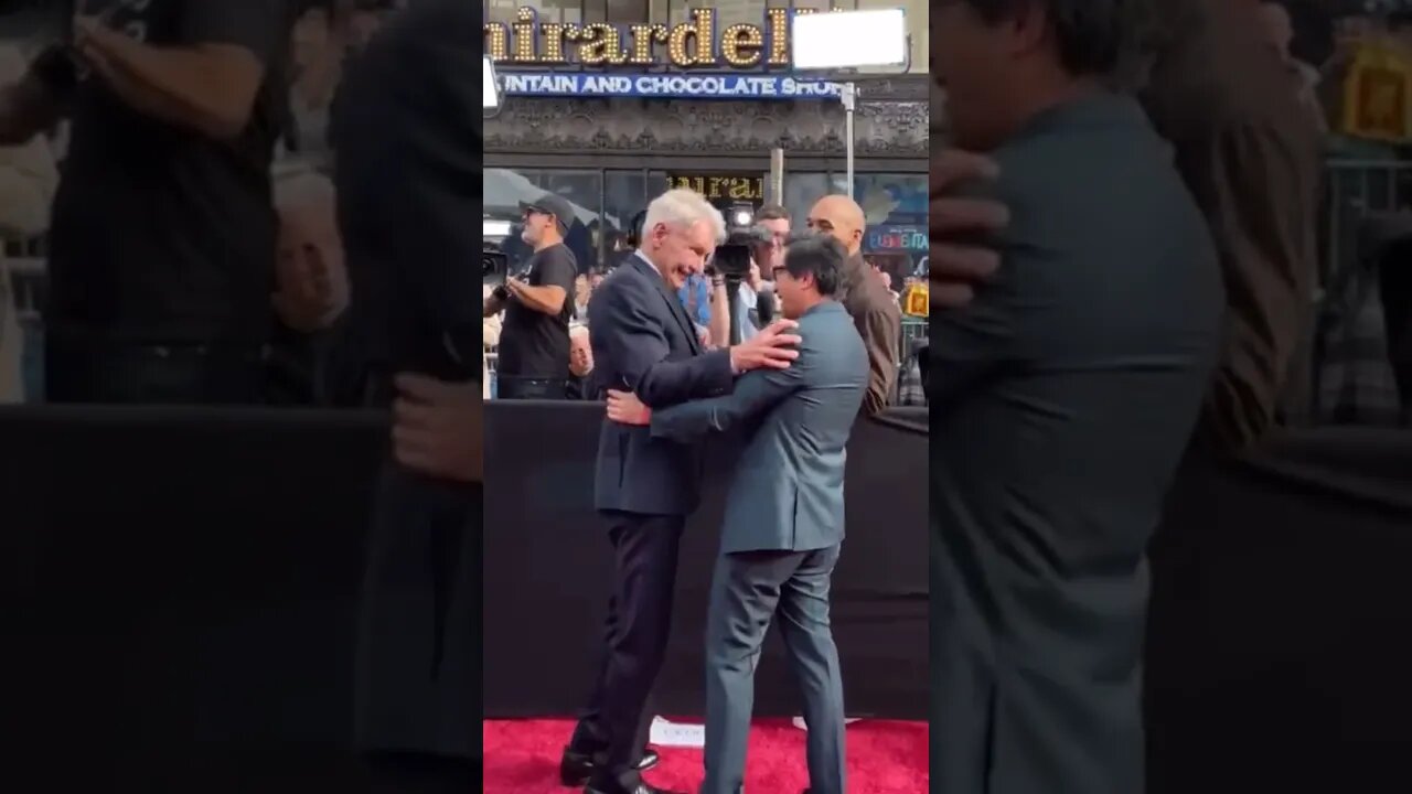 Ke Huy Quan surprises Harrison Ford at Indiana Jones 5 Premiere