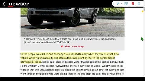 週日，在得克薩斯州邊境城市布朗斯維爾的一個移民收容所外的城市公交車站等車時，被一輛汽車撞到，造成 7 人死亡，多達 6 人受傷