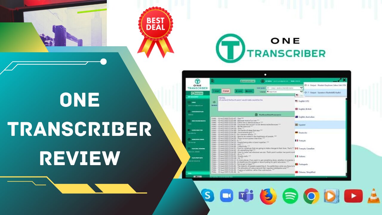 One Transcriber Review | One Transcriber Demo | One Transcriber Lifetime Deal - Transcribe Anything