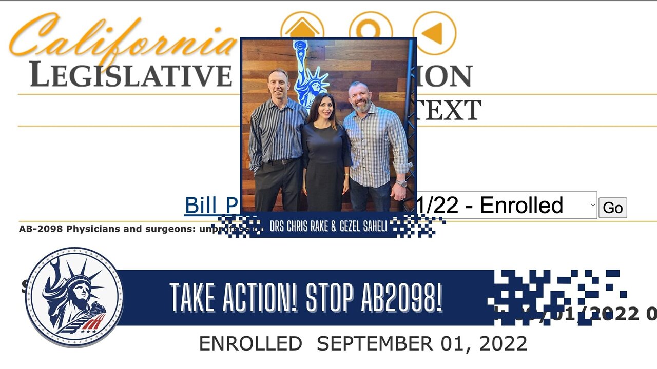 Dr Chris Rake & Dr Gezel Saheli | TAKE ACTION! STOP AB2098! | Liberty Station Ep 129