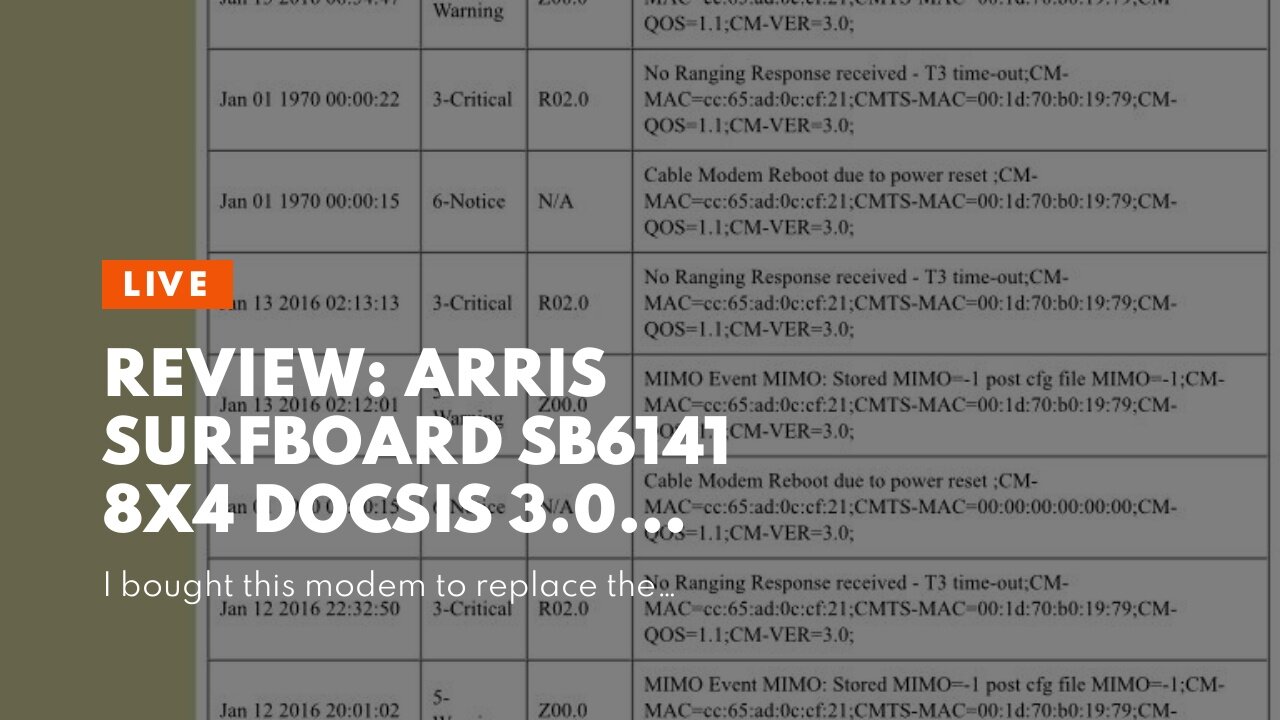 Review: ARRIS SURFboard SB6141 8x4 DOCSIS 3.0 Cable Modem - Retail Packaging- White