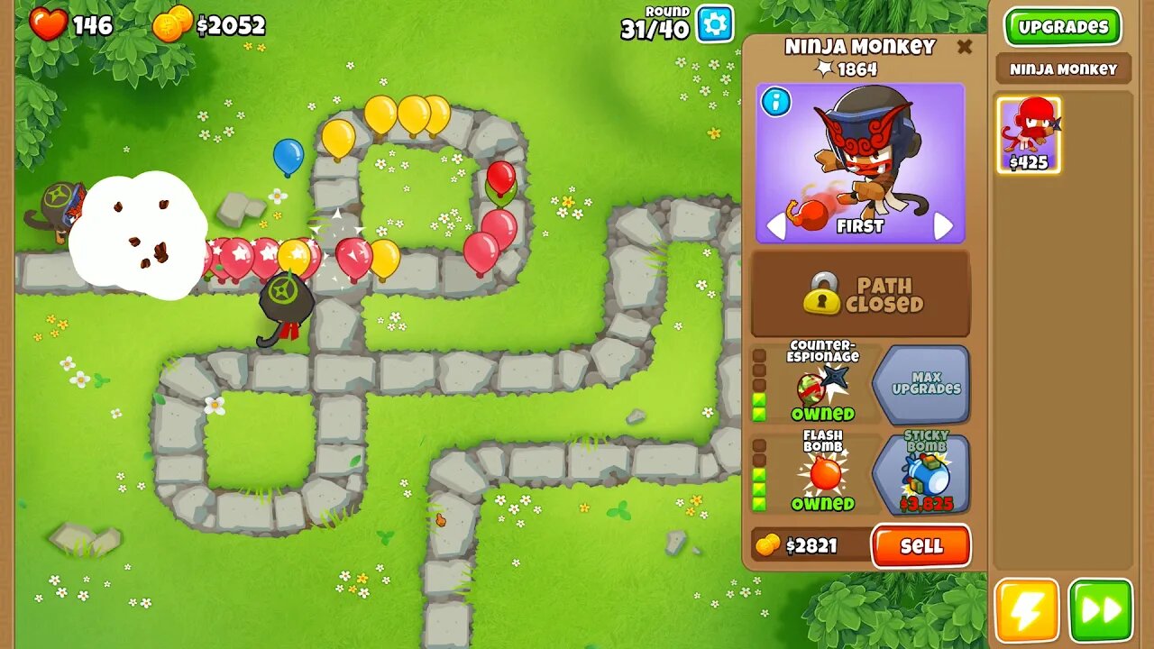 Ninja Monkey Combats the Bloons - Bloons TD 6