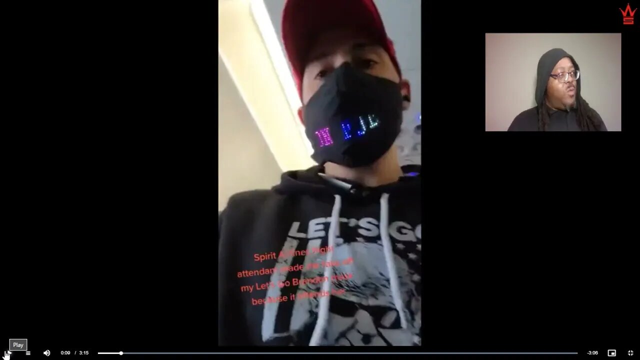 Meanwhile On Spirit Airlines: Flight Attendant Wasn't Feeling The "Let's Go Brandon" Mask!