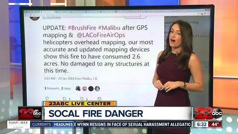 Evacuations lifted after brush fire in Malibu