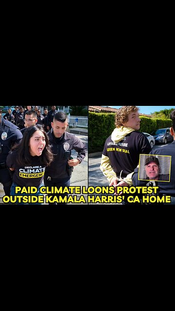 Paid Climate Loons Protest Outside Kamala Harris' CA Home