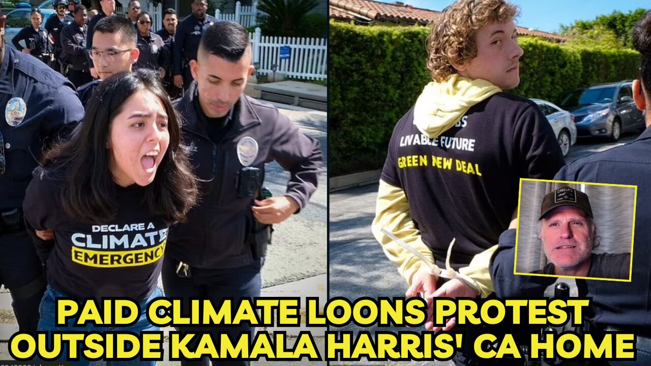 Paid Climate Loons Protest Outside Kamala Harris' CA Home