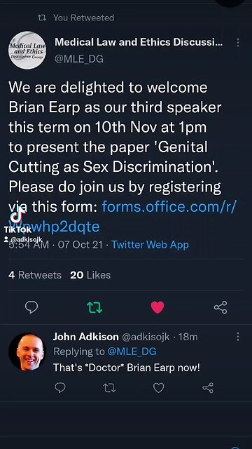 Dr. Brian Earp at Oxford October 2021