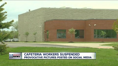 Cafeteria workers suspended after provocative pictures posted on social media