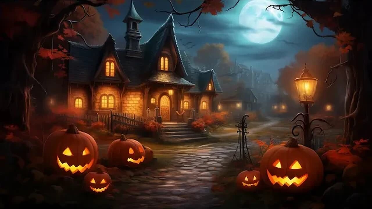 Autumn Halloween Ambience 🎃 (No Music) | Cozy Spooky Cottage