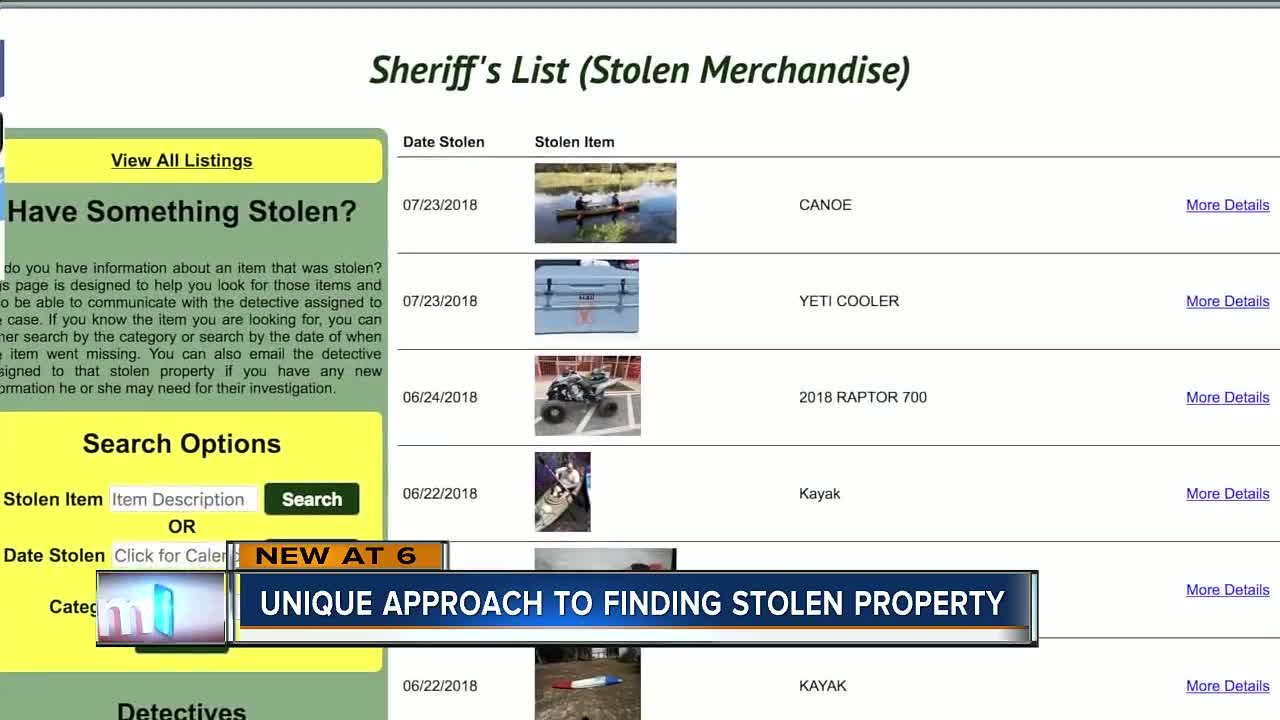 "Sheriff's List" created in Citrus to help find stolen property