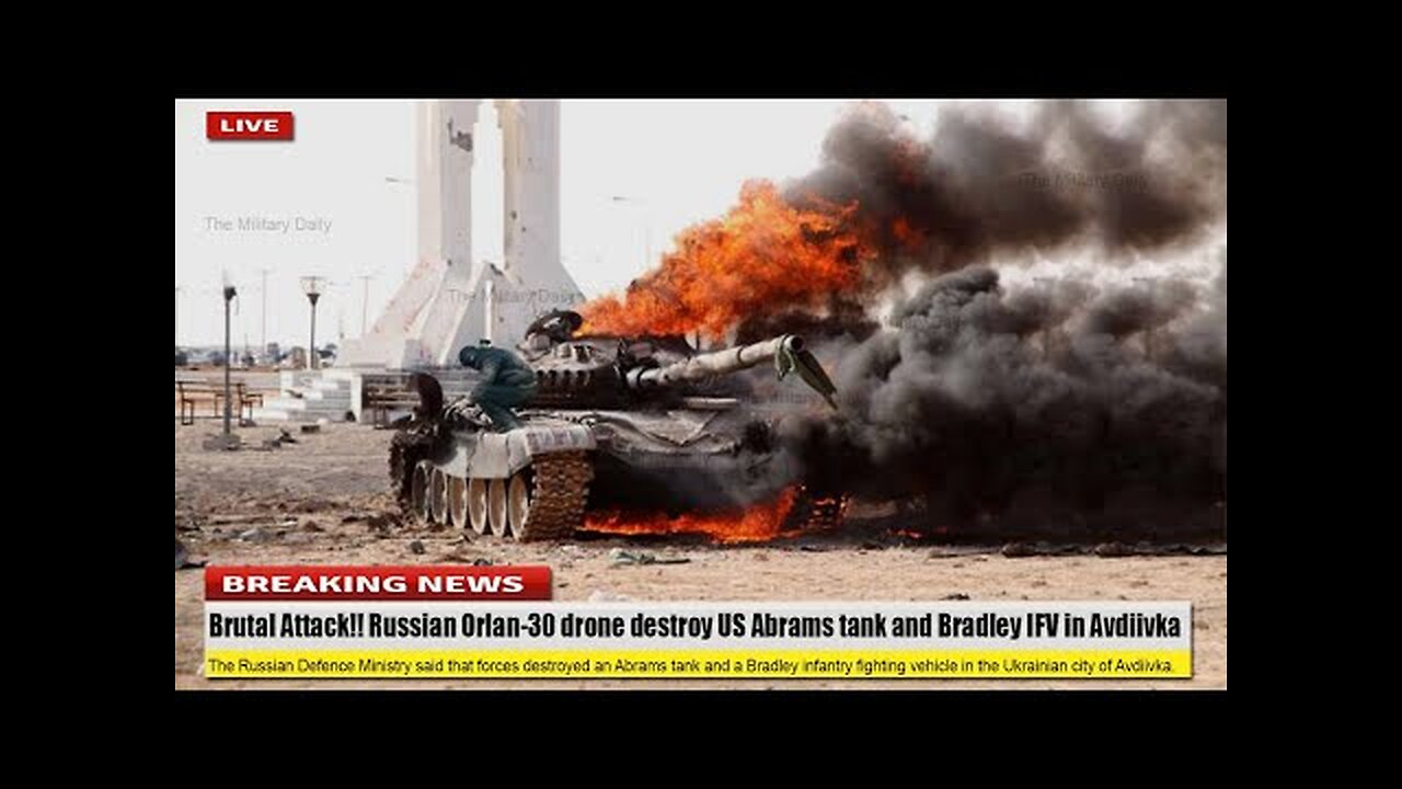 Brutal Attack (Jun 14 2024)Russian Orlan-30 drone destroy US Abrams tank and Bradley IFV in Avdiivka