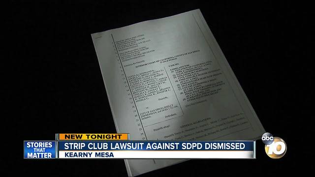 Strip club lawsuit against SDPD dismissed