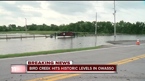 Water levels block roads in Owasso