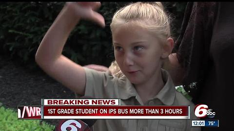 1st grade student on IPS school bus for more than 3 hours