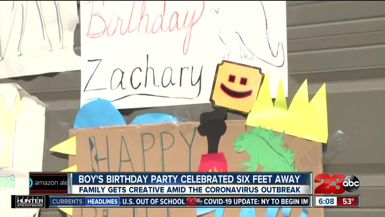 Coronavirus birthday celebration parade