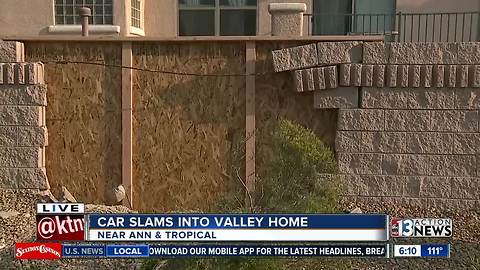 Car goes airborne, smashes into Las Vegas woman's house