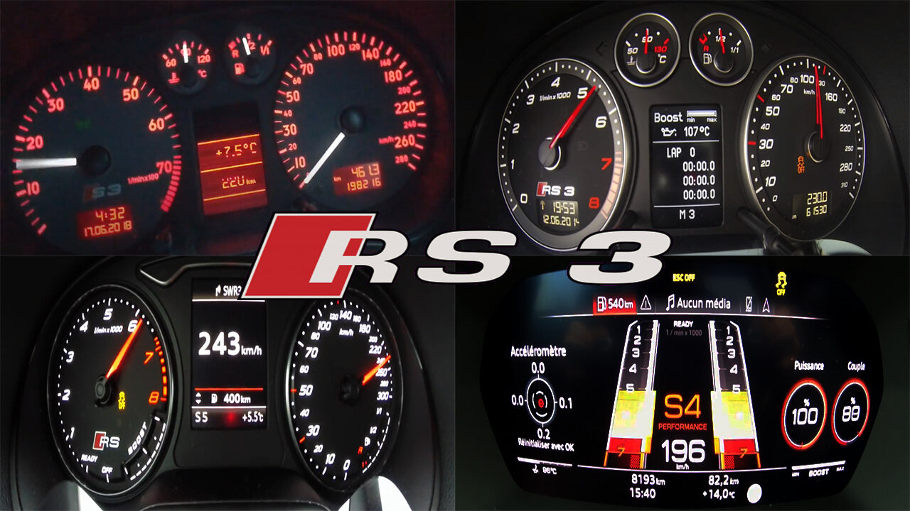 Audi RS3 - ACCELERATION Battle - (8p vs 8v vs 8y)