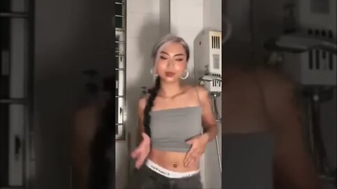Sexy Chinese Girl With Arm Tattoo Dances In Her Bathroom