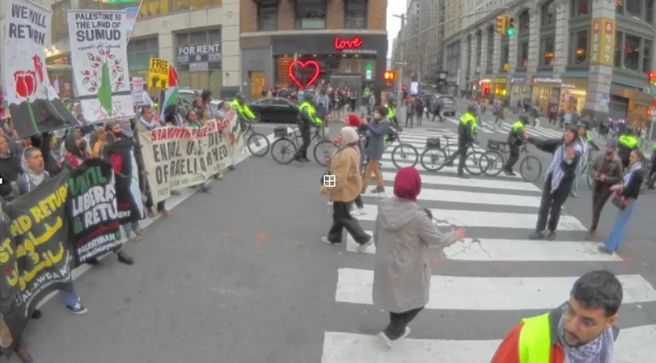 PALESTINE RALLY NYC 30,000 MARCHERS from TIMES SQ. to WASHINGTON SQ. PARK MARCH 30 2024