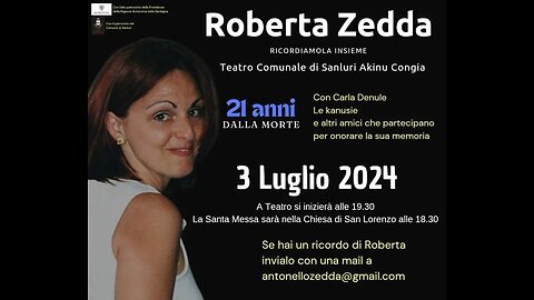 ROBERTA ZEDDA, RICORDIAMOLA INSIEME