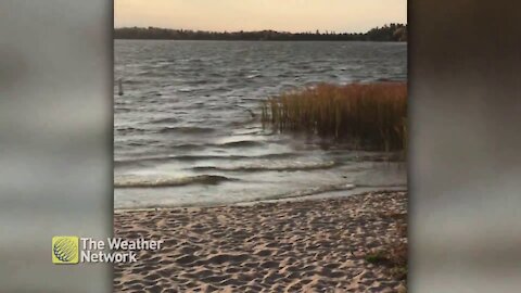 Windy day at the waterfront in Ontario