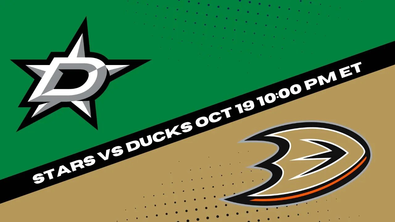 Stars vs Ducks Prediction, Pick and Odds | NHL Hockey Pick for 10/19