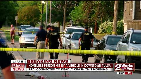 Homeless person hit by a vehicle in downtown